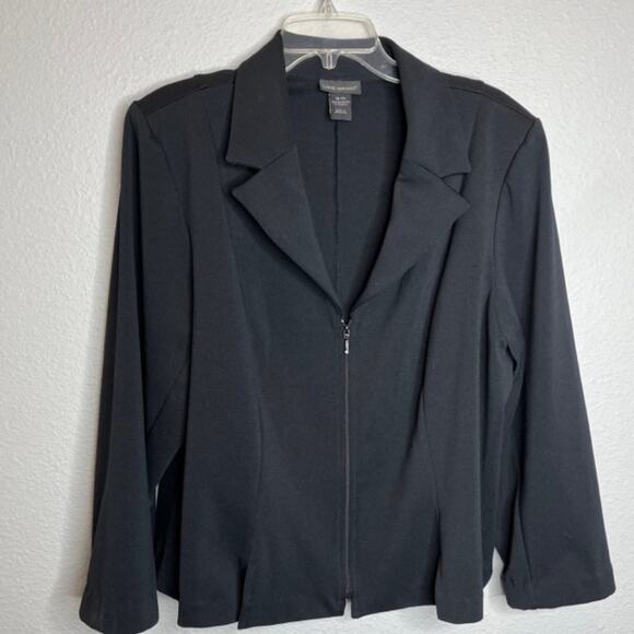 Lane Bryant Sz 18/20 A-Line Zip Up Suit Jacket Black - Picture 1 of 13